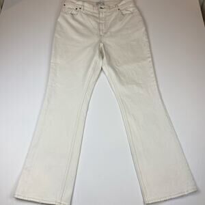 Abercrombie & Fitch 70's Vintage Flare Jeans Womens 32 14r White Ultra High Rise